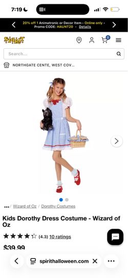 Dorothy costume girls