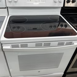 White GE Glass Top Stove