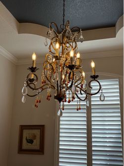Tuscan style 9 light chandelier