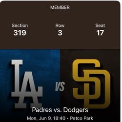 Padres/Dodgers Tickets | June 9th | 2 Tickets