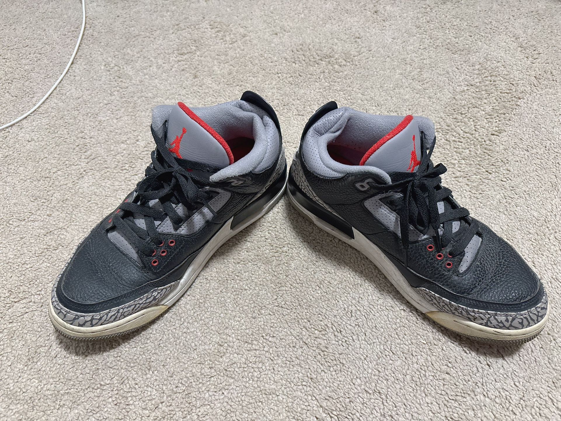 Nike Air Jordan 3 Retro Sneaker Shoes Men’s Shoes Size 10 Black Cement Good condition. See photo for condition. It is too small for me so wear rarely
