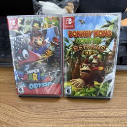 NEW SEALED Super Mario Odyssey + Donkey Kong Country Returns HD For Nintendo Switch