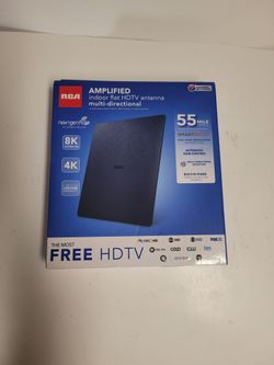 RCA Amplified Indoor Flat HDTV Antenna 55 Mile Range Multi-Directional