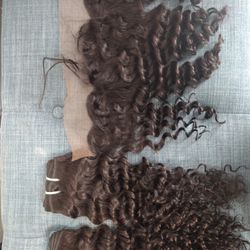GRADE 10A DEEP WAVE HUMAN HAIR BUNDLES WITH FRONTAL 