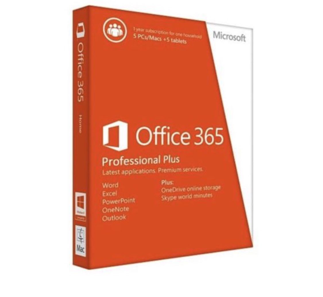 Microsoft Office 365 Pro Plus for Windows and Macbook pro and air laptops and desktop computers