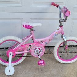 Girls Princess bicycle 16". Training wheels