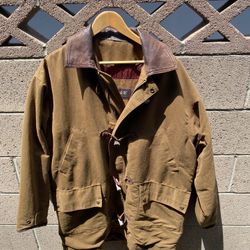 Vintage Timberland Weathergear Mens Brown Long Sleeve Pockets Full Zip Big Jacket Size Medium