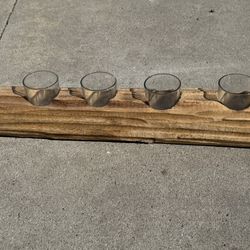2 Wooden Candle Holder