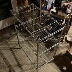  3-tier chrome wire storage utility cart