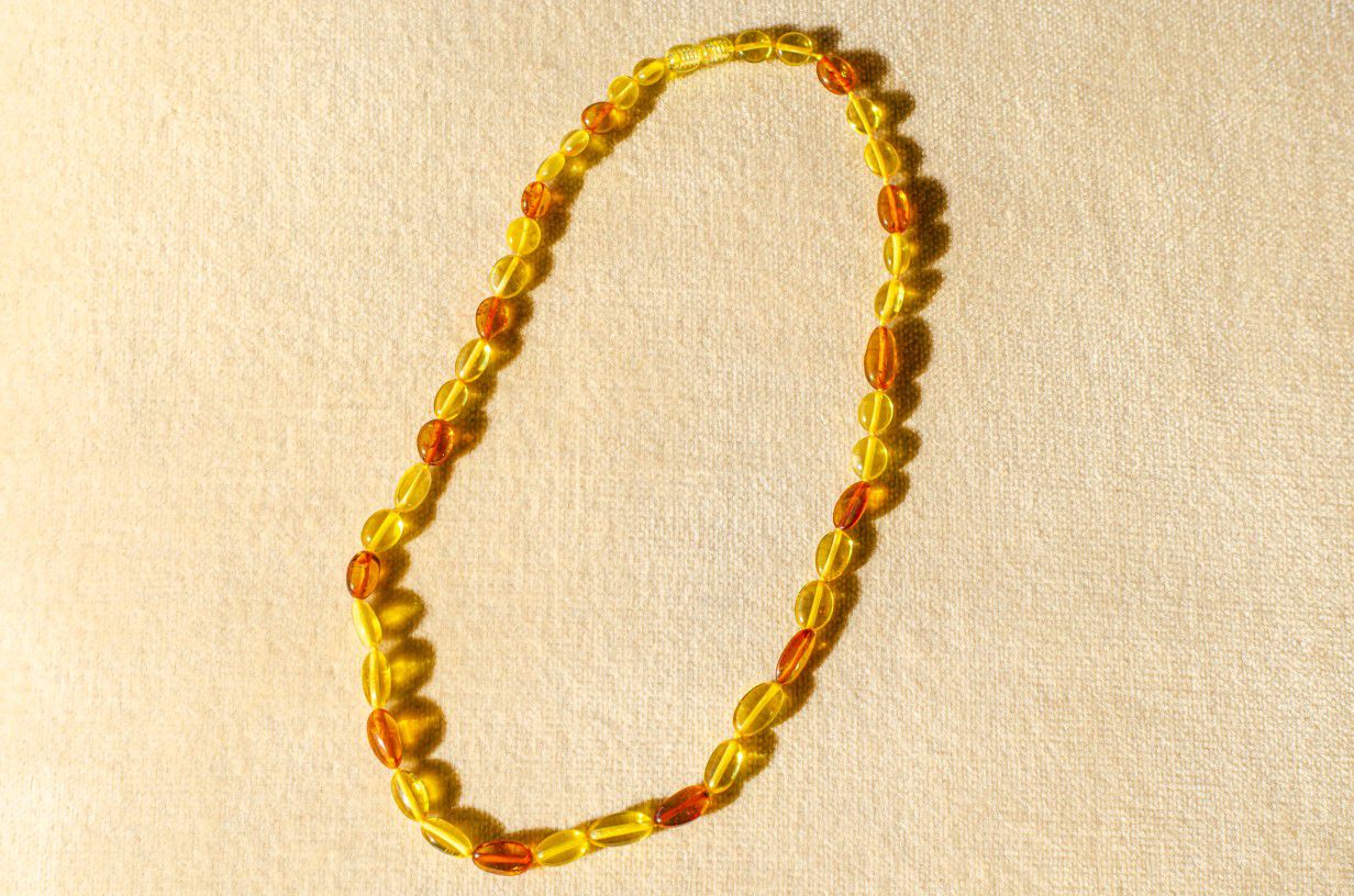 Amber Olive Necklace - A Fusion of Baltic Cognac and Lemon Amber

