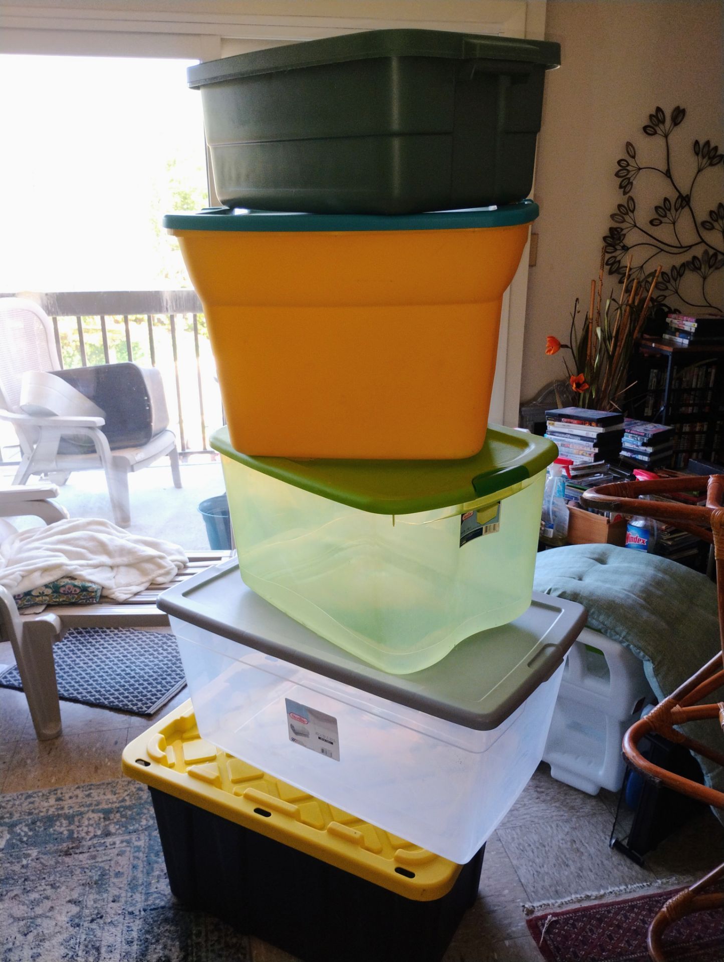 All storage bins for $40 different sizes pickup only cash