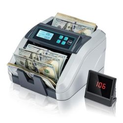 ☆ MUNBYN IMC51 Money Counter Machine Count Value, Add+Batch/Add+ Value Mode Bill Counter, UV/MG/IR/MT Detection, USD only Cash Counter,1100 Bills/min,