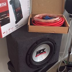 Mxt 10 Inch Subwoofer With Box Wiring Kit And A Amp