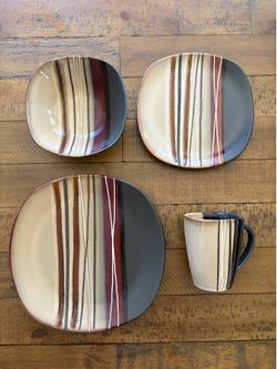 Bazaar Brown Dish Set - 9 sets + 3 mugs