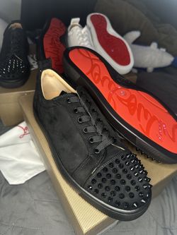 Red bottoms suede spike low tops