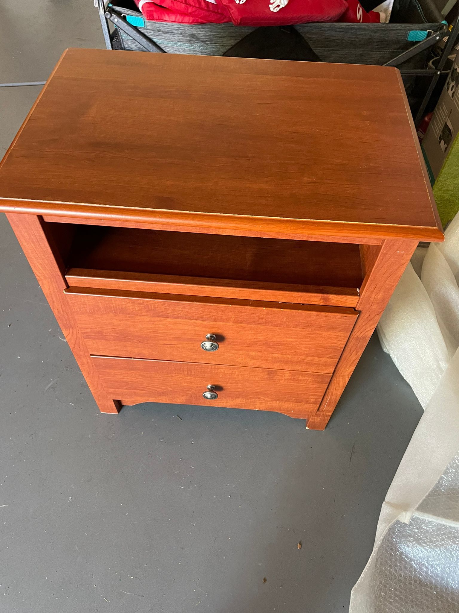 Nightstand with open shelf