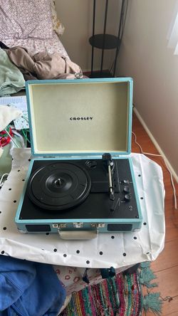 Teal Portable Suitcase Record Player