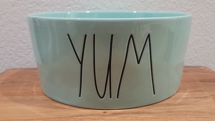 rae dunn blue pet bowl