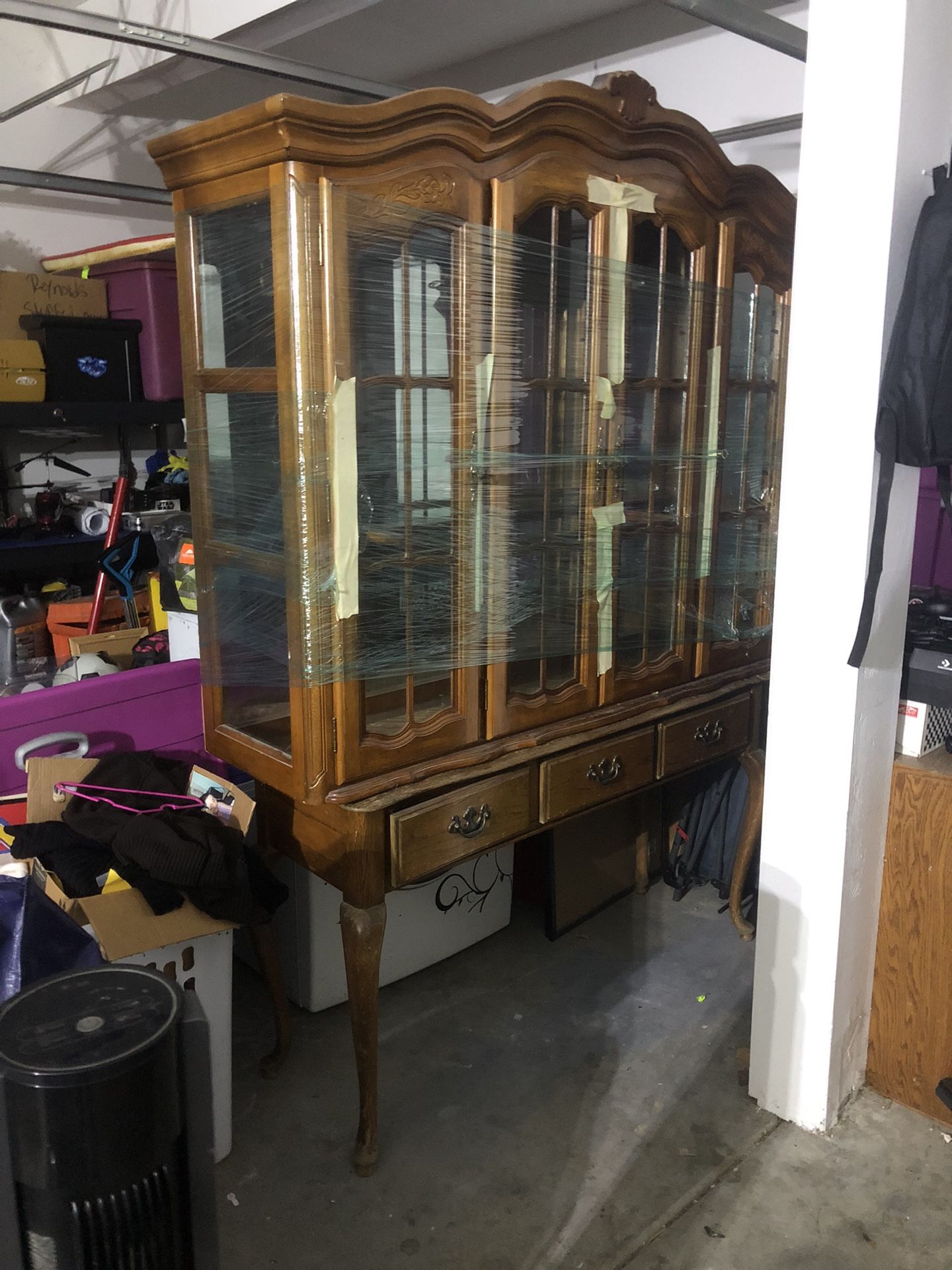Glass China Hutch With Table Stand