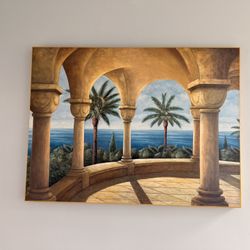 Mediterranean Terrace View Painting 