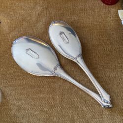 Early 1900 SLB Marking Silver Silver  Victorian Brush & Mirror Set 