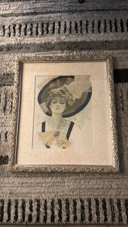 Framed Henry Hutt Gibson Girl Illustration Print