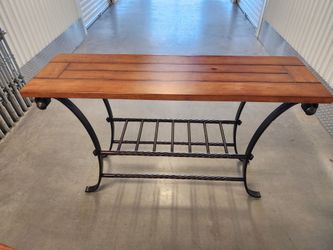 Industrial style console wood/ metal table