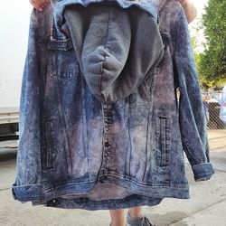 Men 4x DENIM JACKET WITH HOODIE