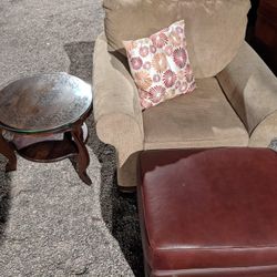 Sofa & Antique Side Table