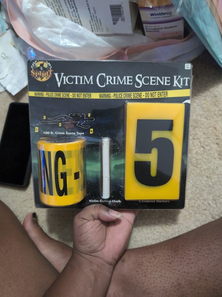 Halloween Crime Scene Tape With Chalk And Markers