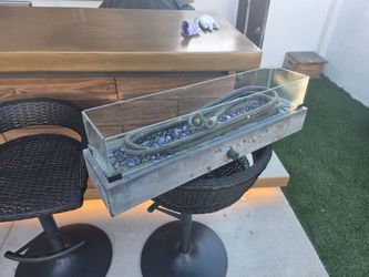 Gas firepit box for outdoor table