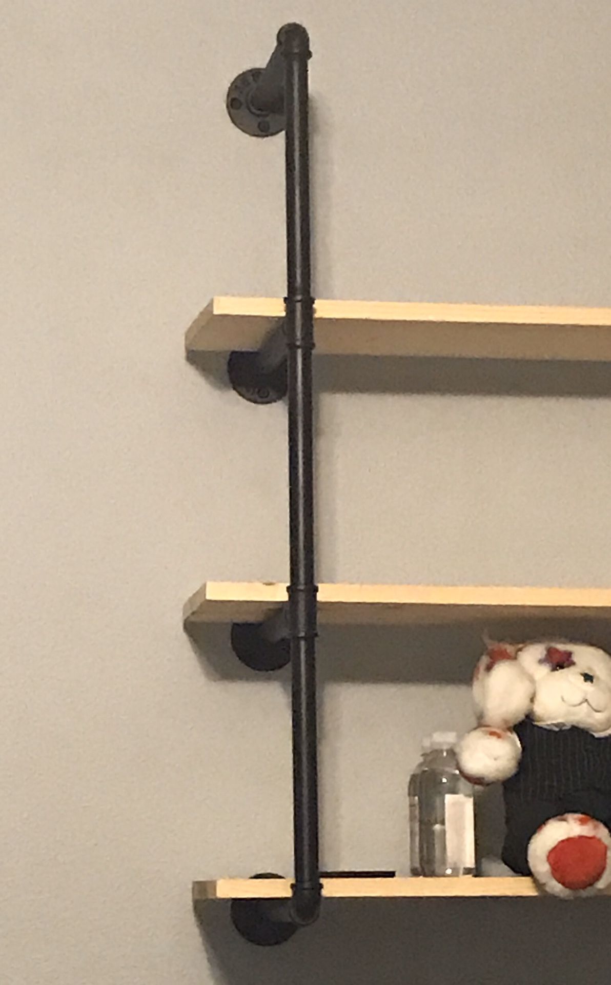 Industrial Pipe Shelf Kit Hanging Bookshelf for Wall Open Pipe Shelving