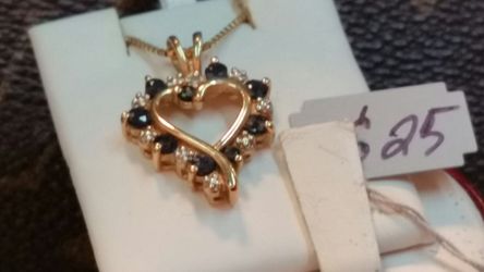 .925 gold over silver heart necklace