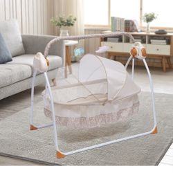 Auto Baby Swing Electric Crib Cradle Infant Rocker 