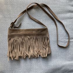Suede Boho Fringe Crossbody Purse