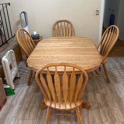 Oak Kitchen Table  59x41Without Leaves In