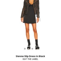 Black Silk Slip Dress - Kat The Label