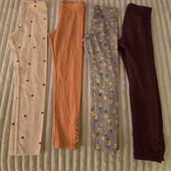 Set Of 4 Girls' Leggins Size S (6-7)