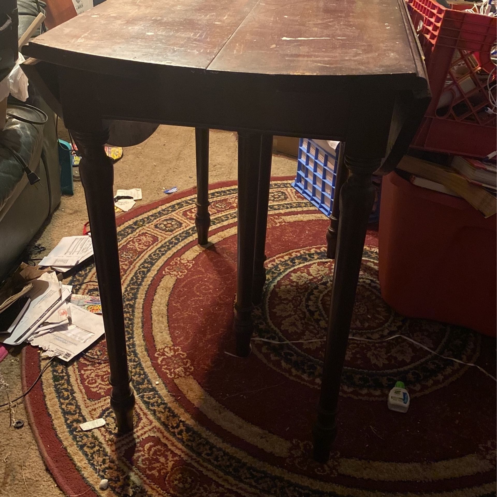 Real Antique Heavy Solid Nice Table Has Section Too
