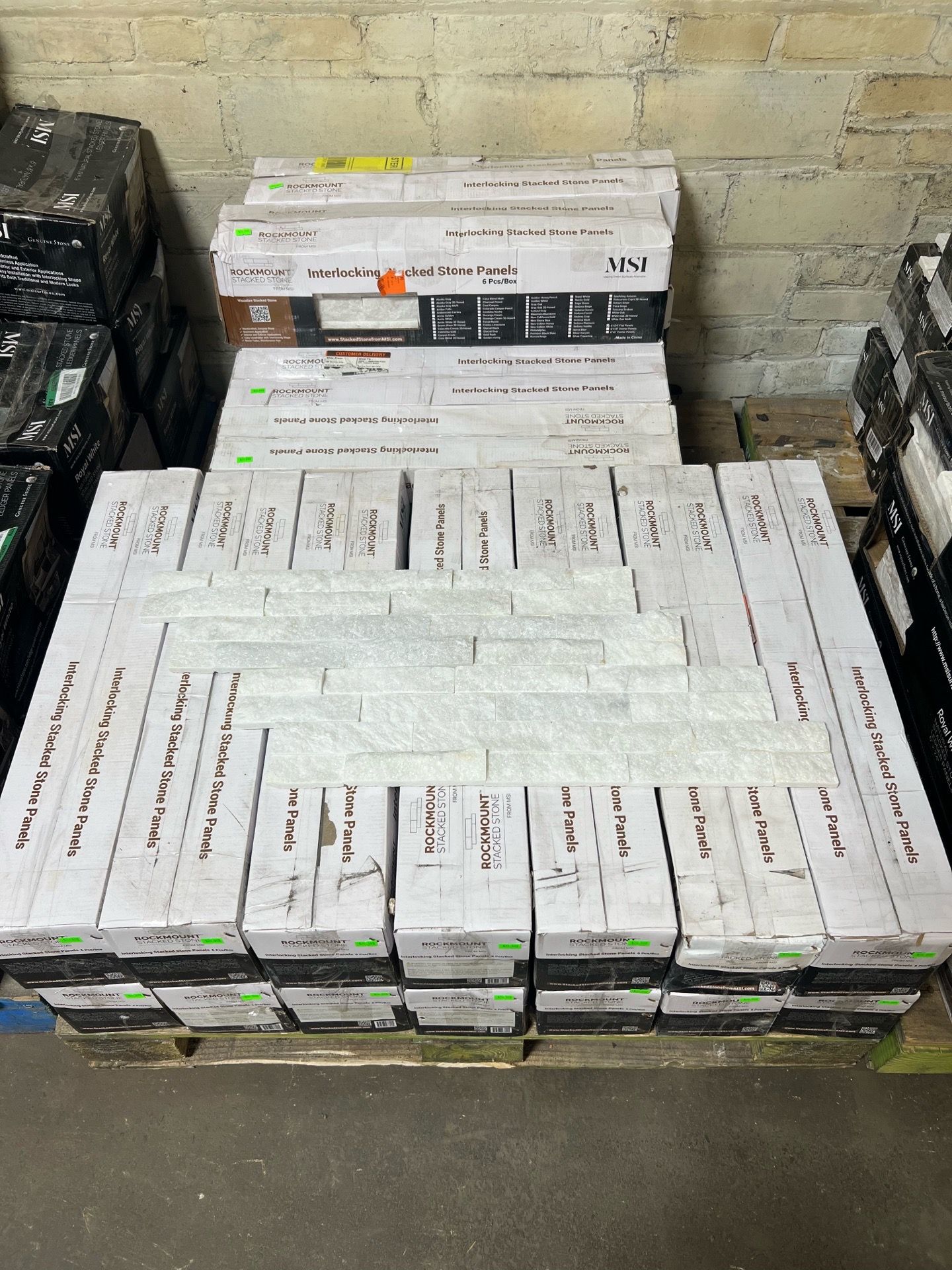 Arctic White Ledger Panel MSI Splitface Marble Wall Tile 6x24