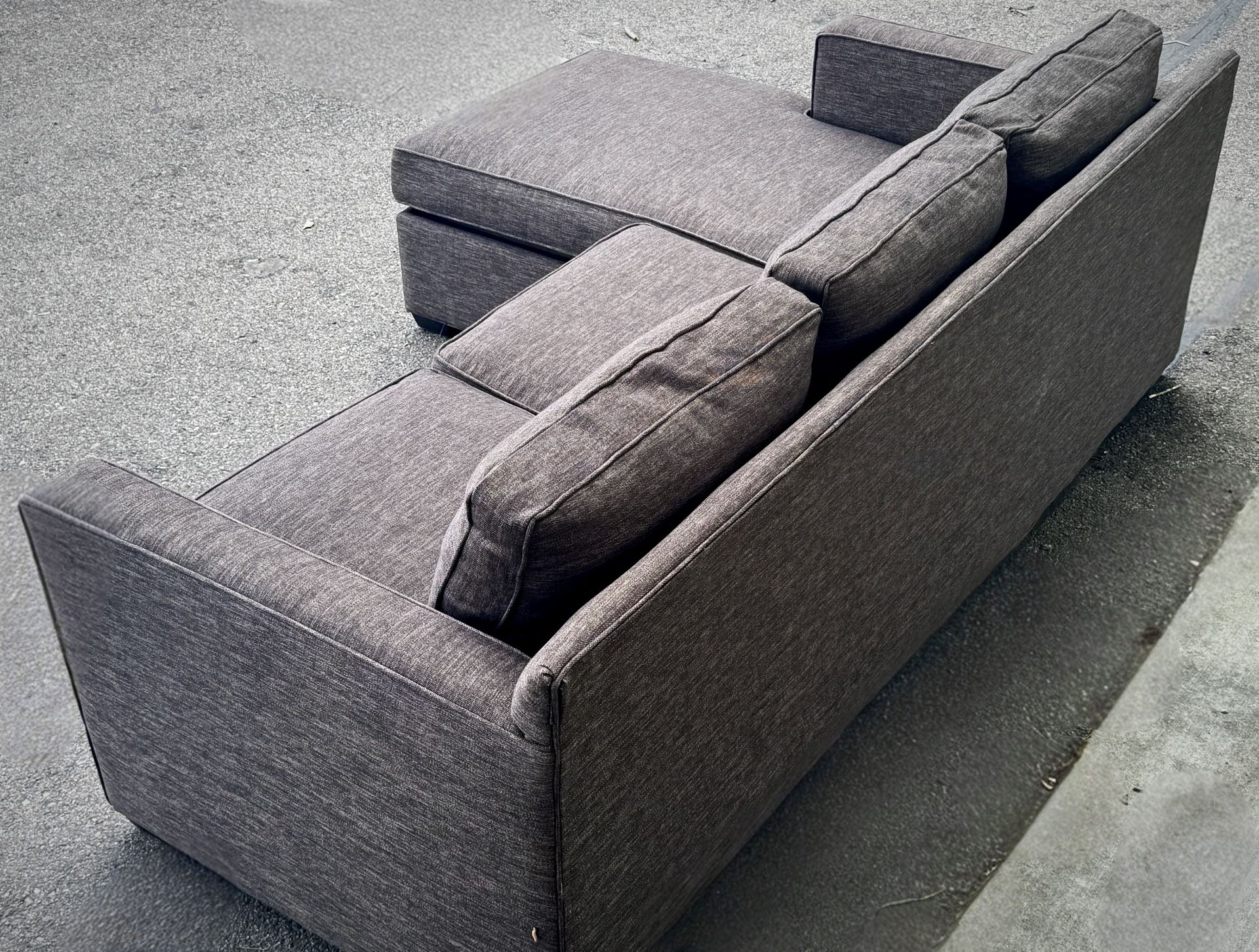 Crate & Barrel Barrett II Down Sectional Sofa , Reversible Chaise + Storage