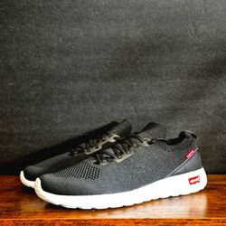 Levi's Men's Black Knit Sneakers Size 9 Lightweight Casual Comfort Shoes