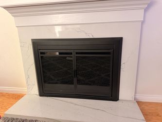 Fireplace closure .. sleek and modern