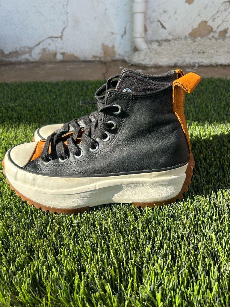 Women's 6 Black/Saffron Yellow/Egret Run Star Hike High Top