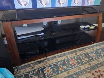 Modern glass TV stand for up to 75 inch tv