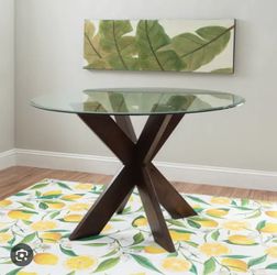 Pier 1 Round Glass Dinner Table Fits 4-6