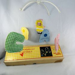 Musical Mobile 80s Judis Originals 1980s Pastel Girl ABC White Baby Crib Nursery