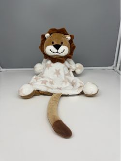 Lictin Baby Blanket Lion Lovey with star pattern EUC  12 inches long. RARE
