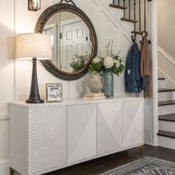 New In Box ✅Assembley Required Firm price ✅60” Modern White / Buffet Cabinet – BRAND NEW IN BOX ✨