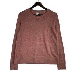 L.L.Bean Women's Pink and Burgundy Sweatshirt Sz Medium 